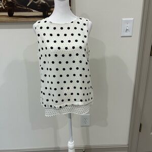 Rose & Olive Black Polka Dot Sleeveless Blouse